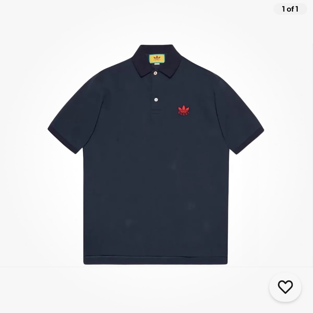 Adidas x Gucci Men’s shirt. Navy. Medium, still in box